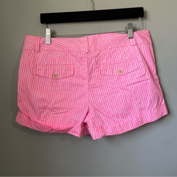 LILLY Pulitzer pink Checkard BARBIE Barclays shorts size 8 - Picture 9 of 11